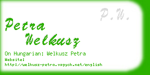 petra welkusz business card